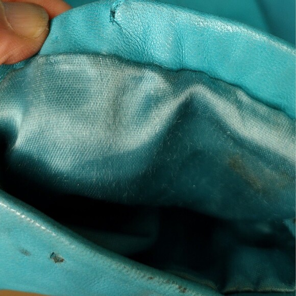 St Johhn Marie Gray Turquoise Soft Leather Short Jacket Medium - Picture 12 of 16